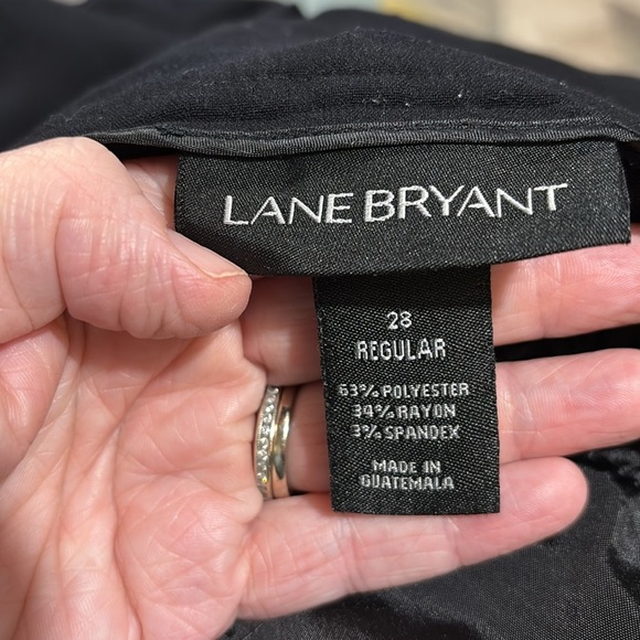 Black dress pants s 28 Lane Bryant wide leg cuffed hem stretch wide waist - Picture 6 of 6